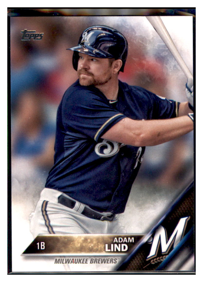 2016 Topps Adam Lind  Milwaukee Brewers #57 Baseball card   MATV4 simple Xclusive Collectibles