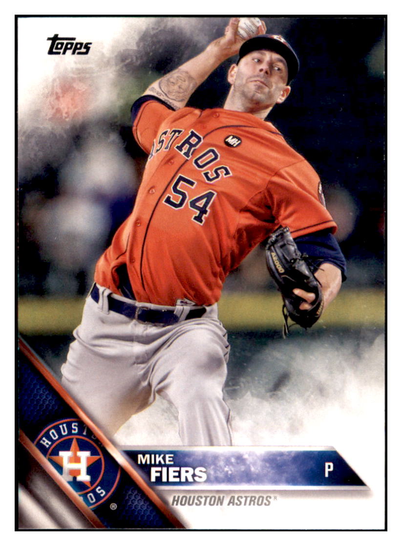 2016 Topps Houston Astros Mike Fiers Houston Astros #HA-12 Baseball card MATV4 simple Xclusive Collectibles