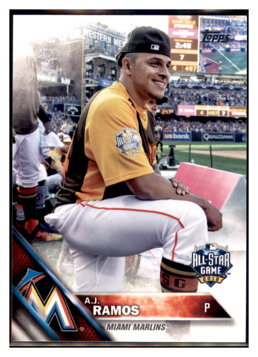 2016 Topps Update A.J. Ramos ASG Miami Marlins #US253 Baseball card MATV4 simple Xclusive Collectibles