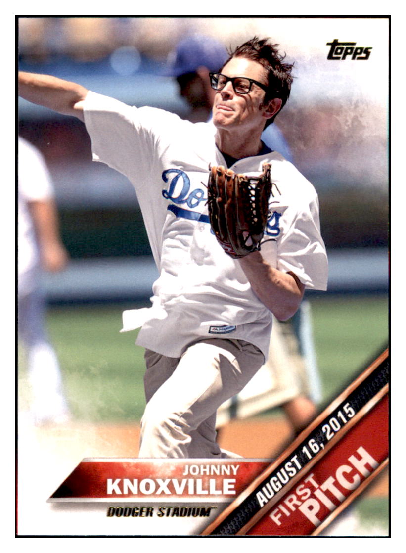 2016 Topps Johnny Knoxville Los Angeles Dodgers #FP-10 Baseball
card MATV4 simple Xclusive Collectibles