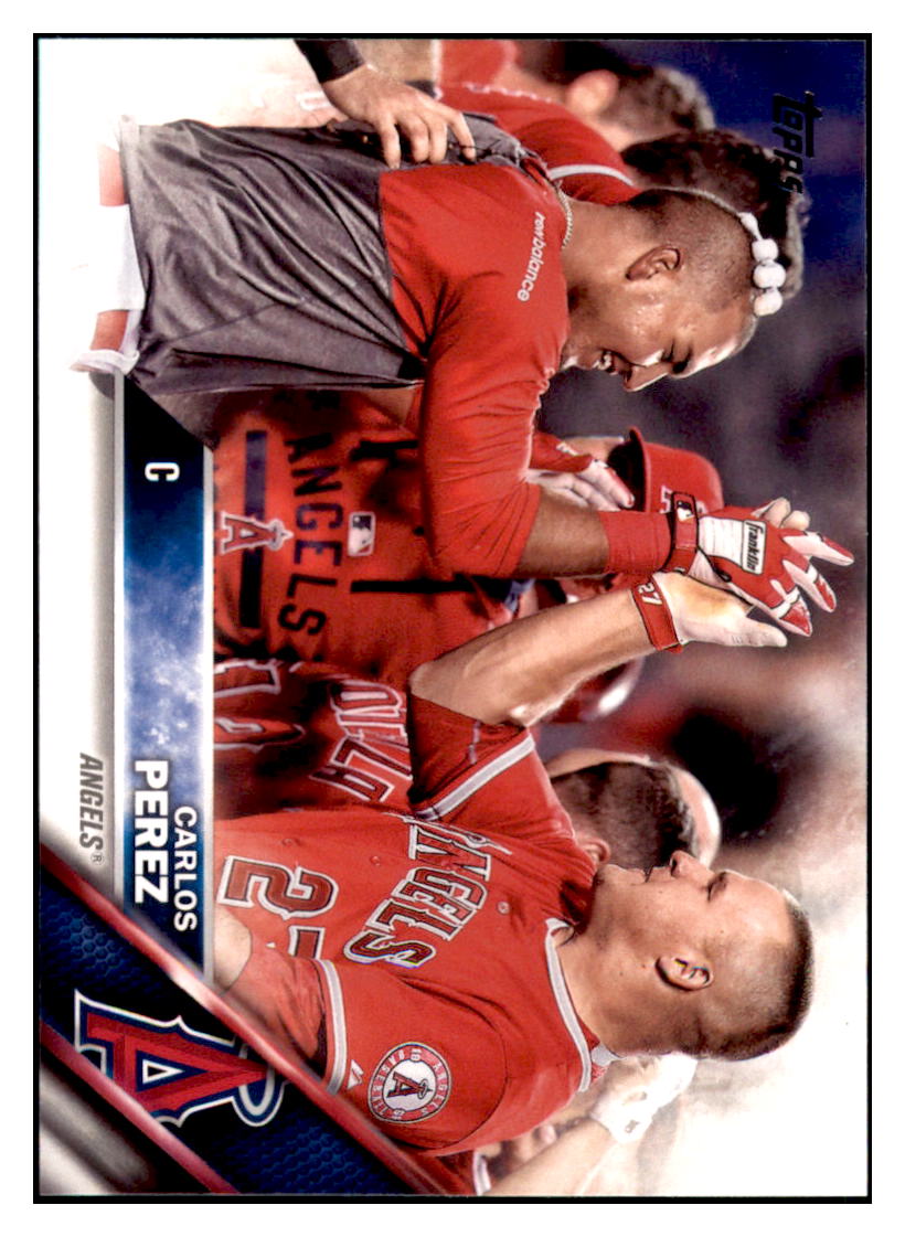 2016 Topps Carlos Perez Los Angeles Angels #499 Baseball card MATV4 simple Xclusive Collectibles
