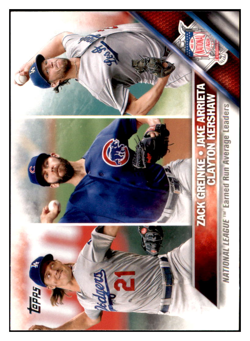 2016 Topps National League Earned Run
  Average Leaders LL  Los Angeles Dodgers
  / Chicago Cubs #58 Baseball card  
  MATV4 simple Xclusive Collectibles   