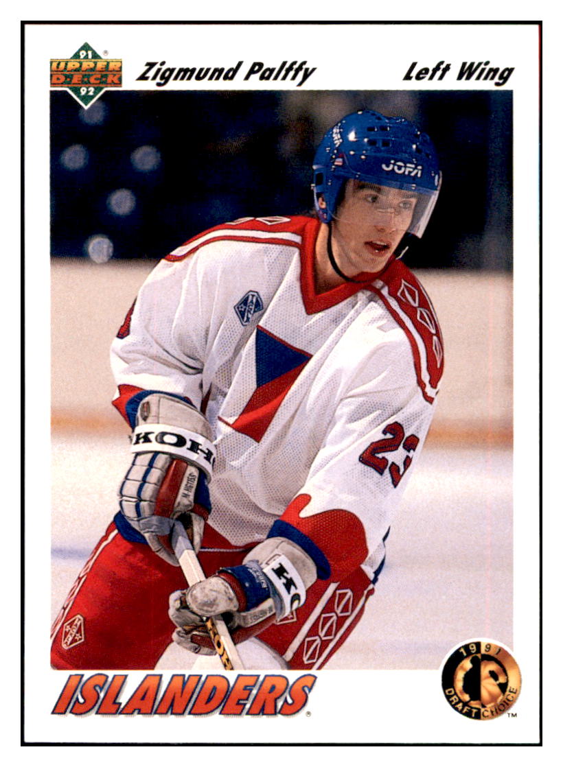 1991 Upper Deck French Zigmund Palffy Upper Deck Logo hologram New York  Islanders #71a Hockey card VHSB2