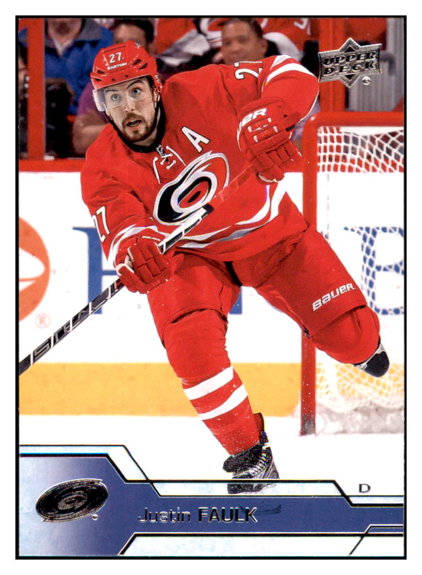 2016 Upper Deck Justin Faulk  Carolina Hurricanes #37 Hockey card   VHSB2 simple Xclusive Collectibles
