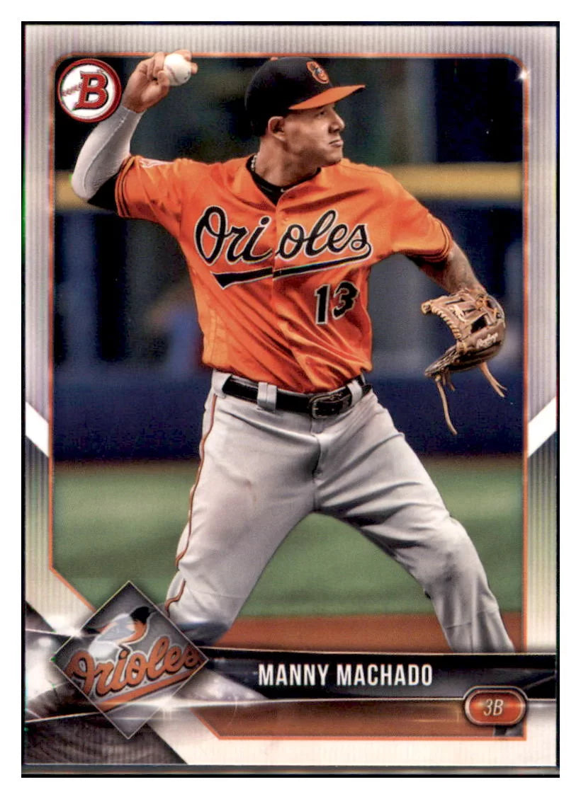 2018 Bowman Manny Machado    Baltimore Orioles #28 Baseball card   VSMP1BOWV1 simple Xclusive Collectibles
