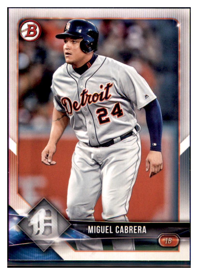 2018 Bowman Miguel Cabrera Detroit Tigers #29 Baseball card VSMP1BOWV1 simple Xclusive Collectibles