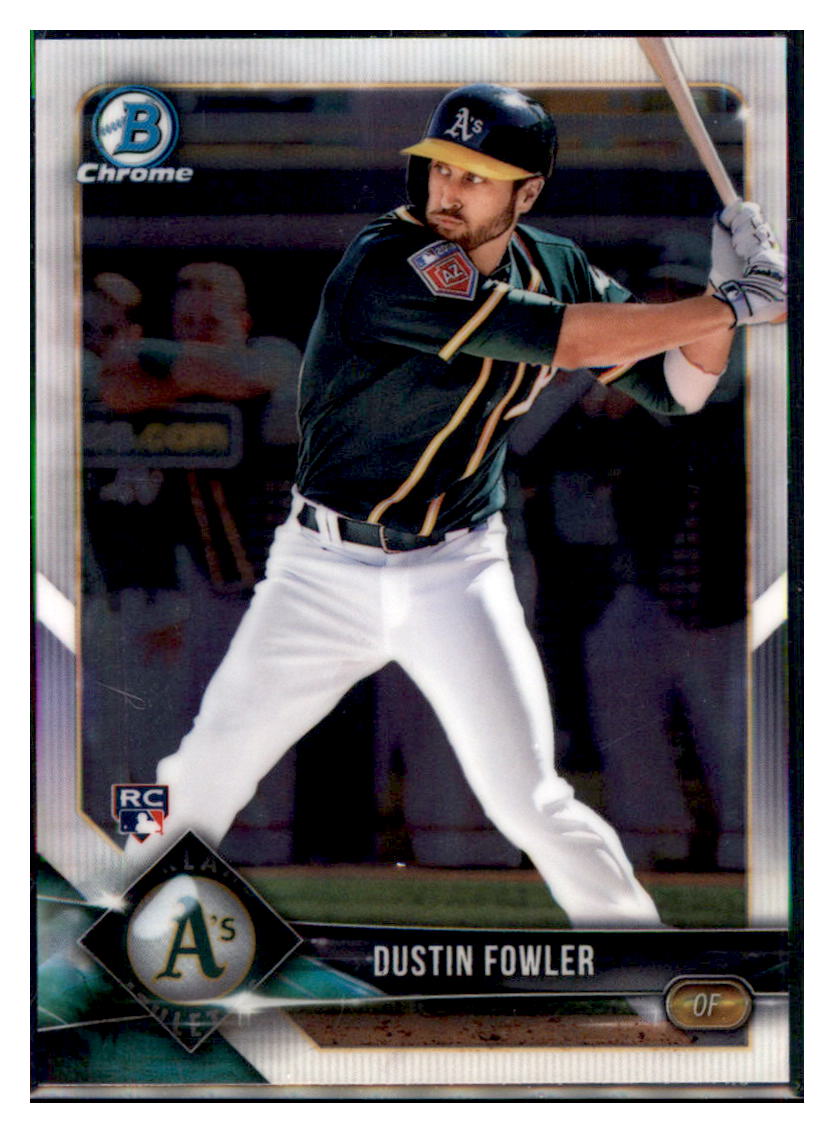 2018 Bowman Chrome Dustin Fowler Oakland Athletics #80 Baseball card VSMP1BOWV1 simple Xclusive Collectibles