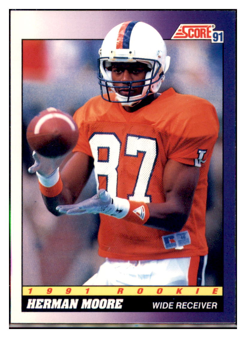 1991 Score Football Herman Moore Detroit Lions #568 Football card   VSMP1BOWV1 simple Xclusive Collectibles