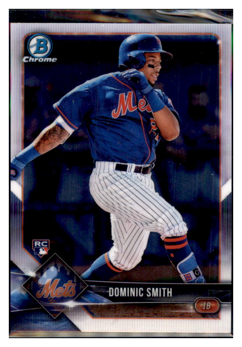 2018 Bowman Chrome Dominic Smith New York Mets #44 Baseball card VSMP1BOWV1 simple Xclusive Collectibles