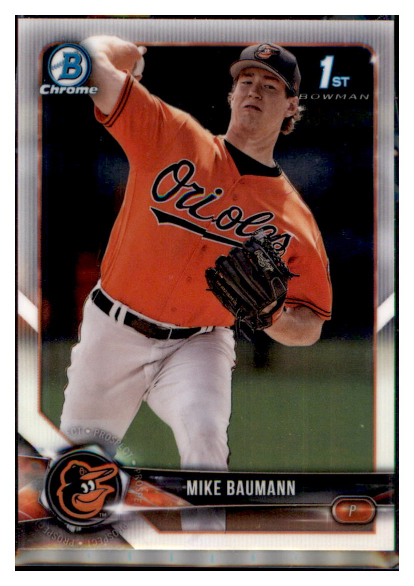 2018 Bowman Chrome Mike Baumann Baltimore Orioles #BCP217 Baseball
  card   VSMP1BOV2 simple Xclusive Collectibles