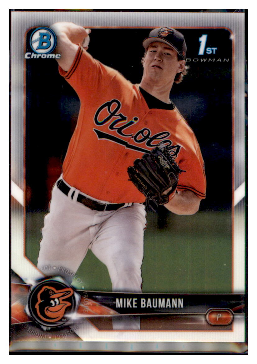 2018 Bowman Chrome Mike Baumann Baltimore Orioles #BCP217 Baseball
  card   VSMP1BOV2 simple Xclusive Collectibles   