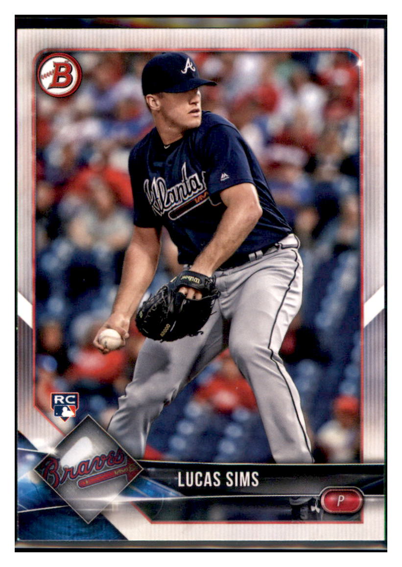 2018 Bowman Lucas Sims Atlanta Braves #82 Baseball card   VSMP1BOV2 simple Xclusive Collectibles