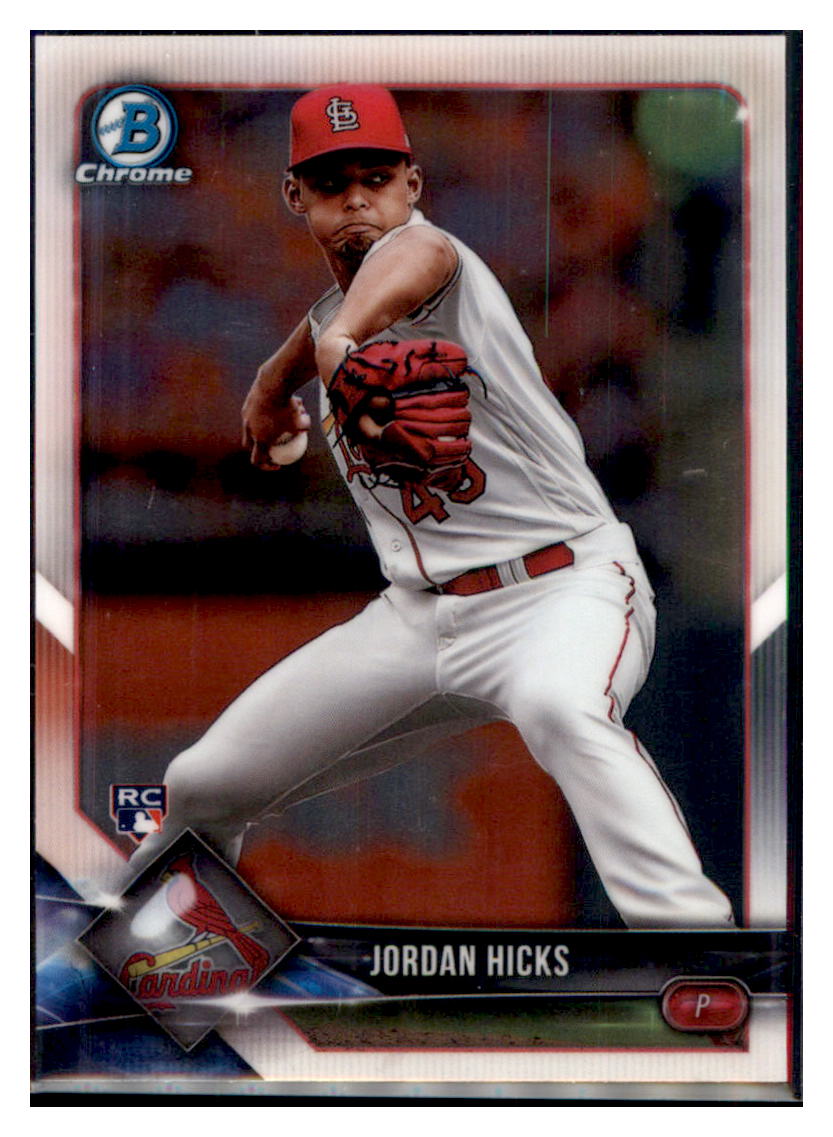 2018 Bowman Chrome Jordan Hicks St. Louis Cardinals #16 Baseball card VSMP1