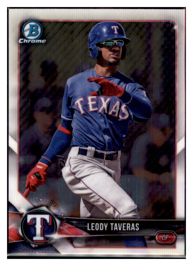 2018 Bowman Chrome Leody Taveras Texas Rangers #BCP240 Baseball card VSMP1BOV2 simple Xclusive Collectibles