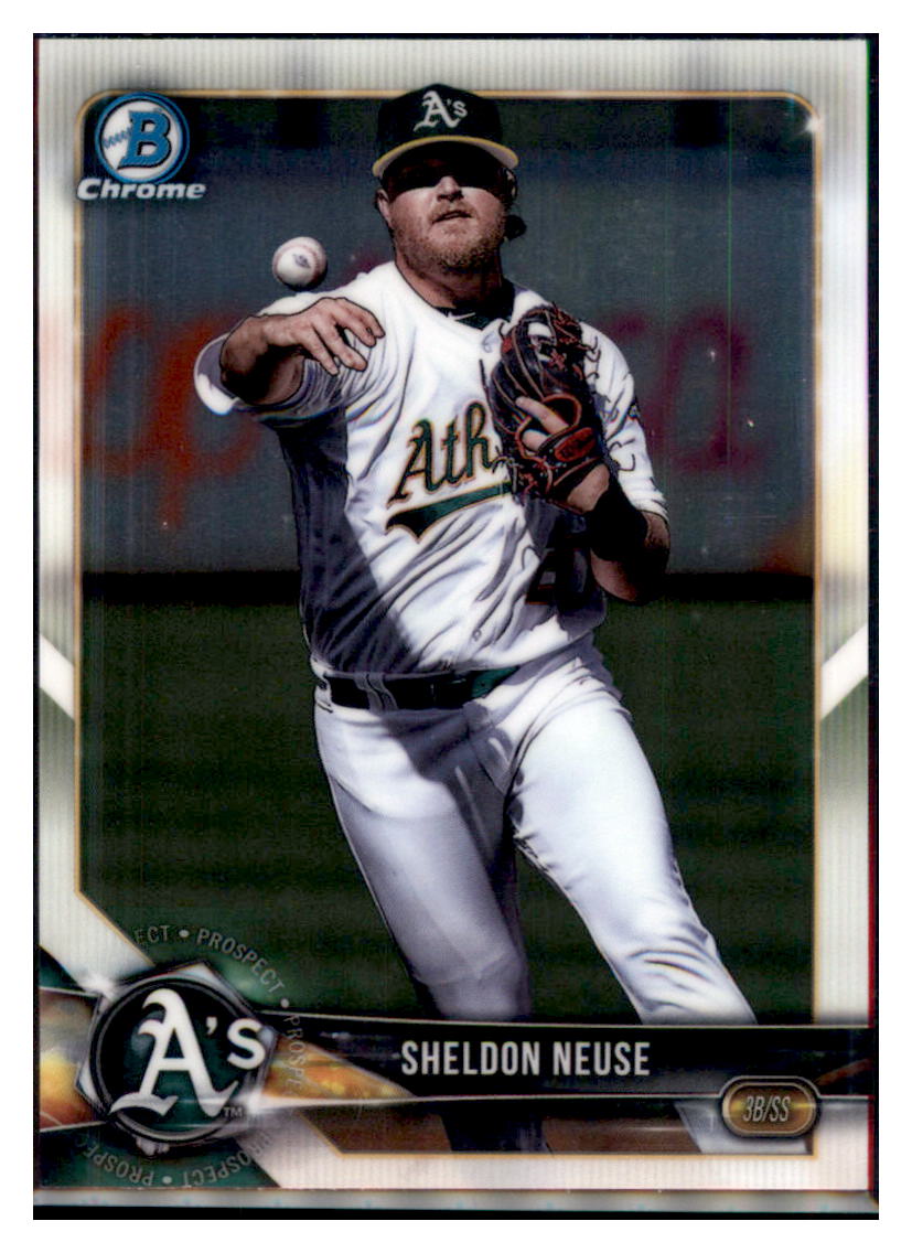2018 Bowman Chrome Sheldon Neuse Oakland Athletics #BCP165 Baseball
card VSMP1BOV2 simple Xclusive Collectibles