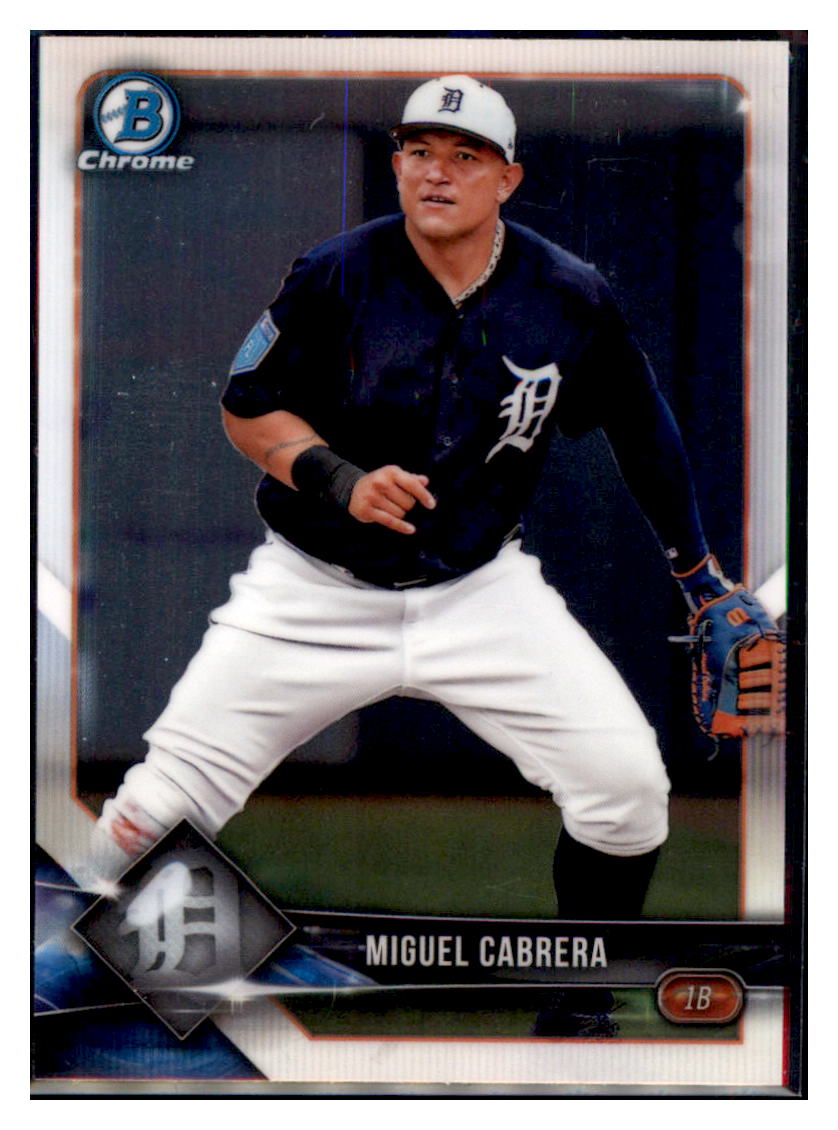 2018 Bowman Chrome Miguel Cabrera Detroit Tigers #61 Baseball card VSMP1BOV2 simple Xclusive Collectibles