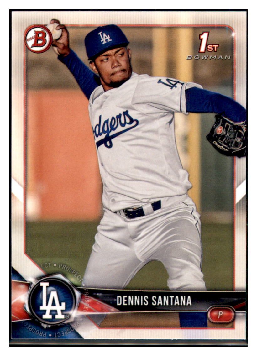 2018 Bowman Dennis Santana Los Angeles Dodgers #BP36 Baseball
card VSMP1BOV2 simple Xclusive Collectibles