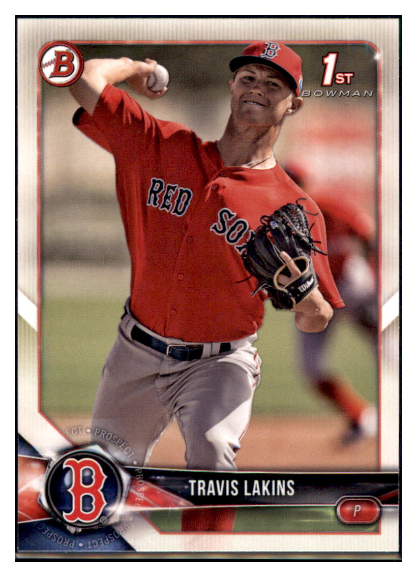 2018 Bowman Travis Lakins Boston Red Sox #BP139 Baseball card VSMP1BOV2 simple Xclusive Collectibles