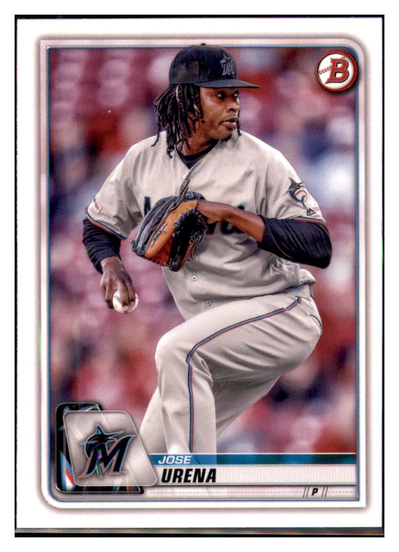 2020 Bowman Jose Urena    Miami Marlins #60 Baseball card   VSMP1BOV2 simple Xclusive Collectibles   