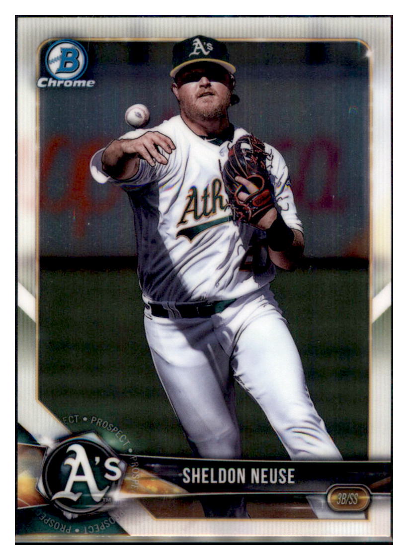 2018 Bowman Chrome Sheldon Neuse Oakland Athletics #BCP165 Baseball
card VSMP1BOV2 simple Xclusive Collectibles
