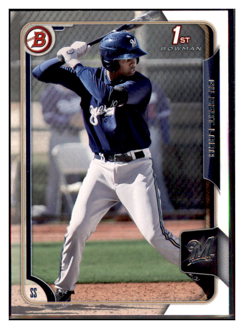2015 Bowman Gilbert Lara    Milwaukee Brewers #BP121 Baseball
  card   VSMP1BOV2 simple Xclusive Collectibles