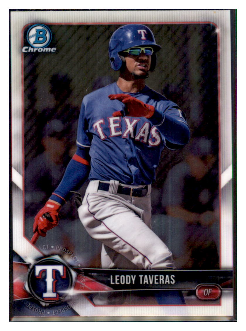 2018 Bowman Chrome Leody Taveras Texas Rangers #BCP240 Baseball card VSMP1BOV2 simple Xclusive Collectibles