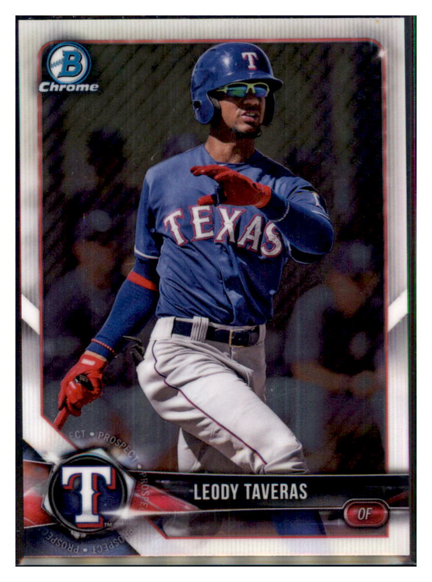 2018 Bowman Chrome Leody Taveras Texas Rangers #BCP240 Baseball card   VSMP1BOV2 simple Xclusive Collectibles   