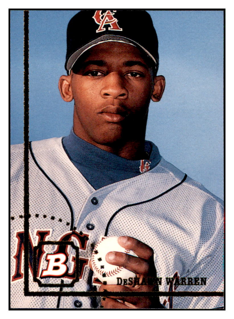 1994 Bowman DeShawn
Warren California Angels Baseball
Card BOWV3 simple Xclusive Collectibles