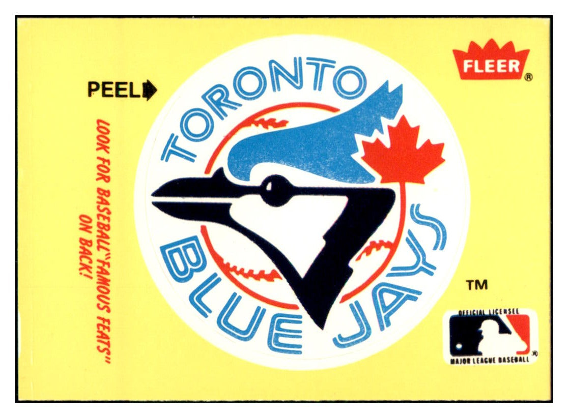 1986 Fleer Toronto Blue Jays
Logo VAR Team Stickers Toronto Blue
Jays Baseball Card BOWV3 simple Xclusive Collectibles