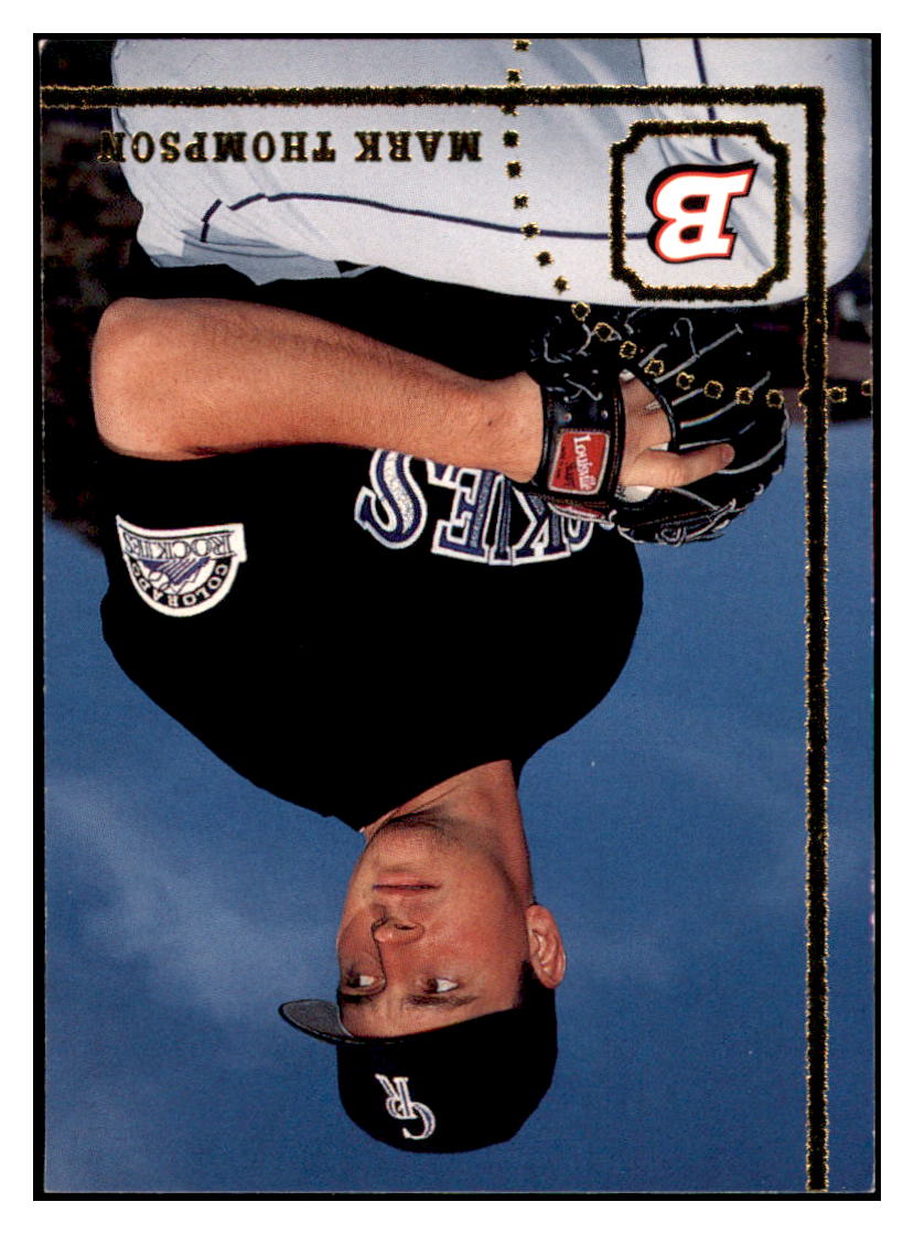 1994 Bowman Mark
Thompson Colorado Rockies Baseball
Card BOWV3 simple Xclusive Collectibles