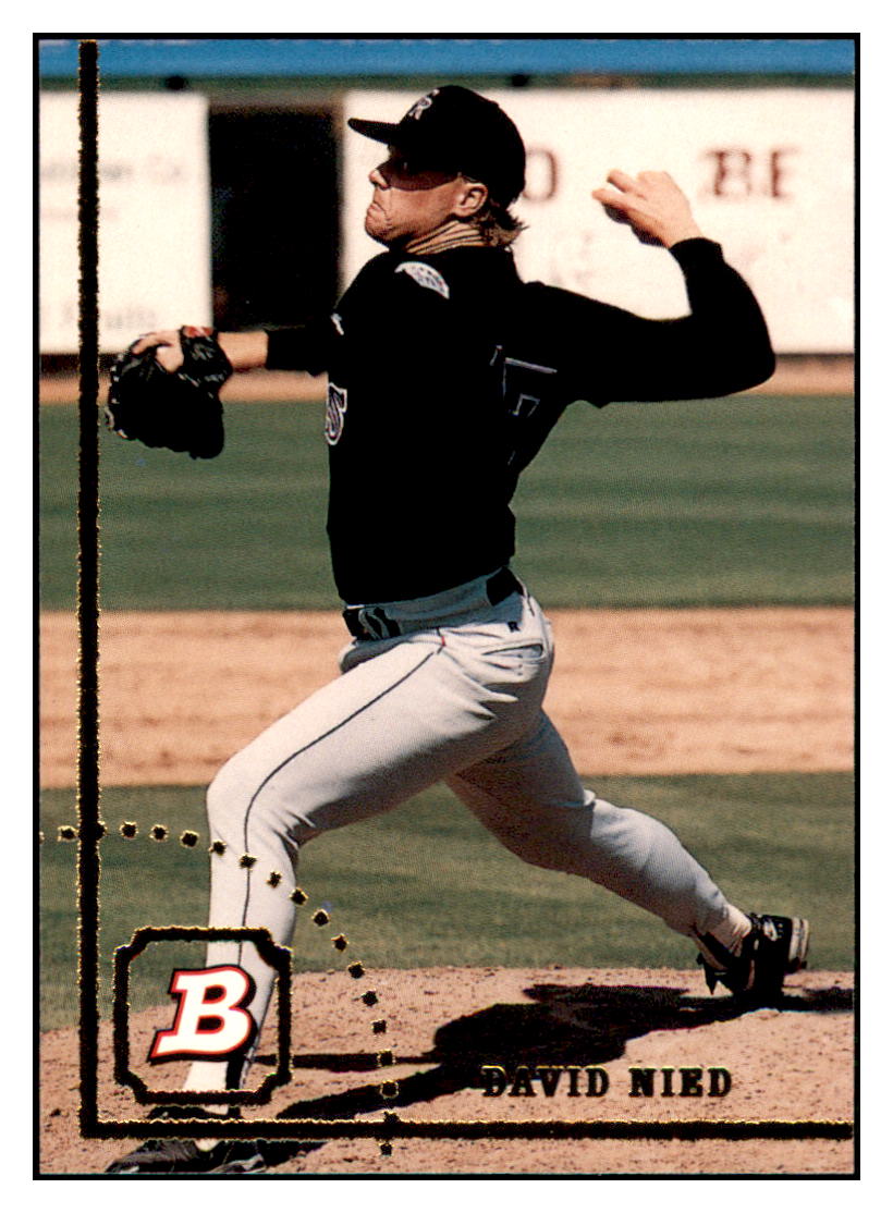 1994 Bowman David Nied Colorado Rockies Baseball Card BOWV3 simple Xclusive Collectibles