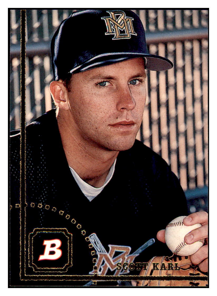 1994 Bowman Scott Karl   RC Milwaukee Brewers Baseball Card BOWV3 simple Xclusive Collectibles