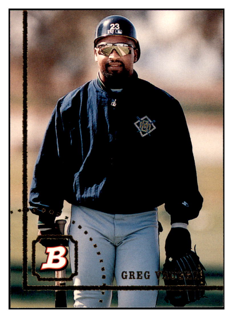 1994 Bowman Greg Vaughn   Milwaukee Brewers Baseball Card BOWV3 simple Xclusive Collectibles