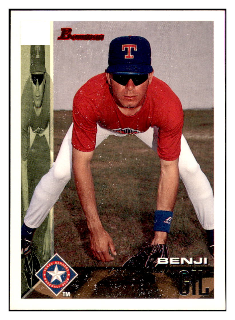 1995 Bowman Benji Gil Texas Rangers Baseball Card BOWV3 simple Xclusive Collectibles