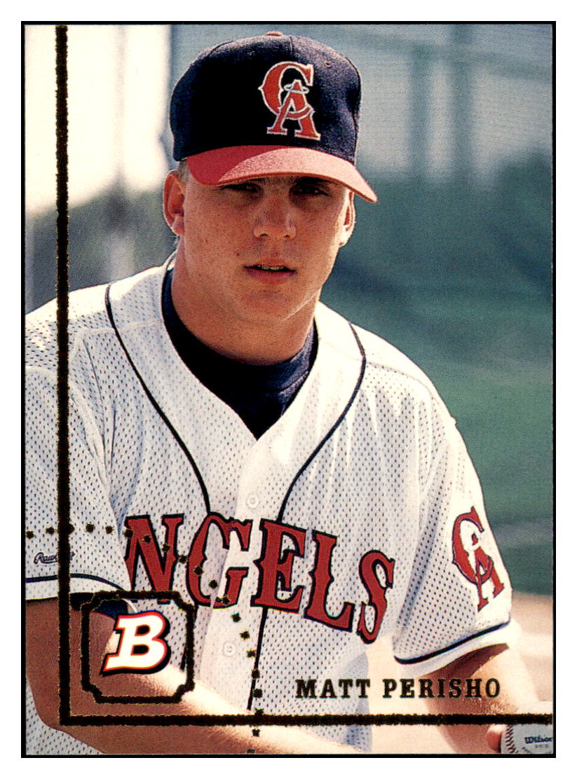 1994 Bowman Matt
Perisho RC California Angels Baseball
Card BOWV3 simple Xclusive Collectibles