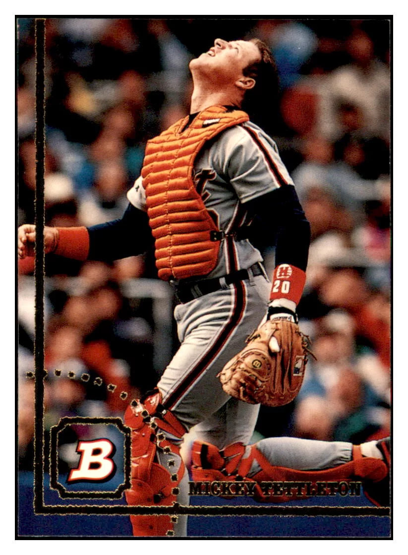 1994 Bowman Mickey
Tettleton Detroit Tigers Baseball
Card BOWV3 simple Xclusive Collectibles