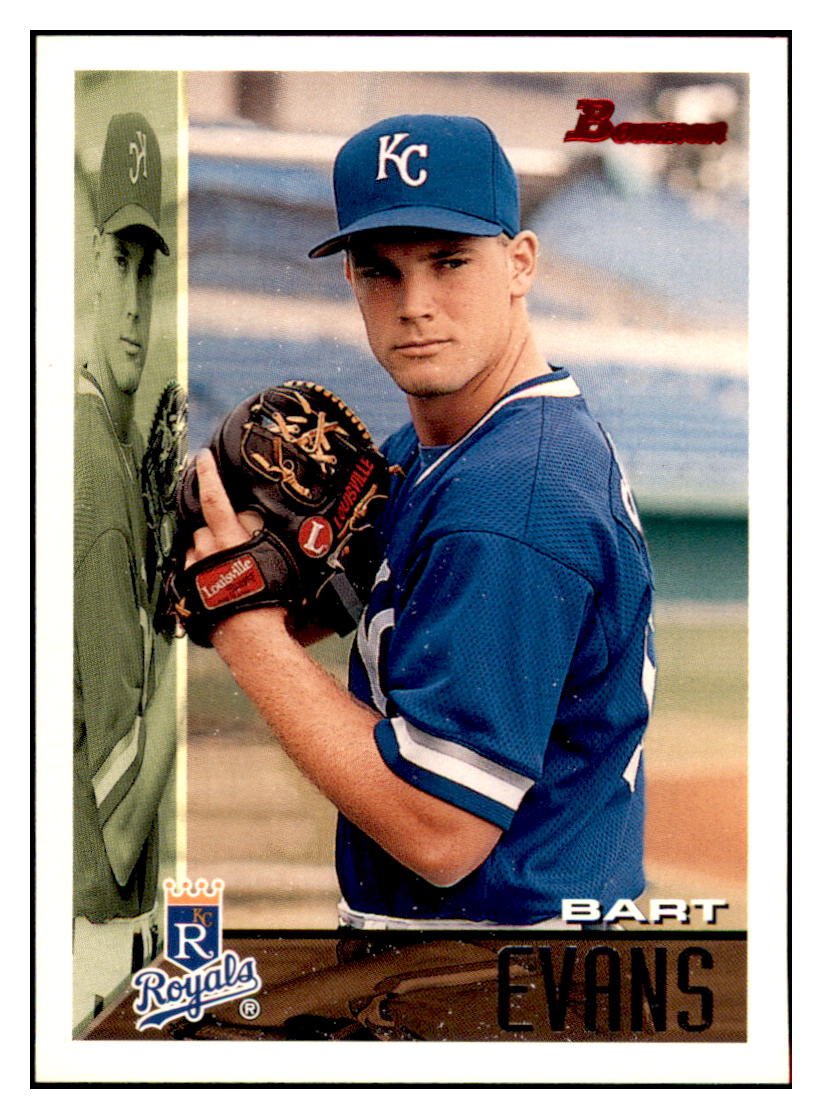 1995 Bowman Bart Evans RC Kansas City Royals Baseball Card BOWV3 simple Xclusive Collectibles