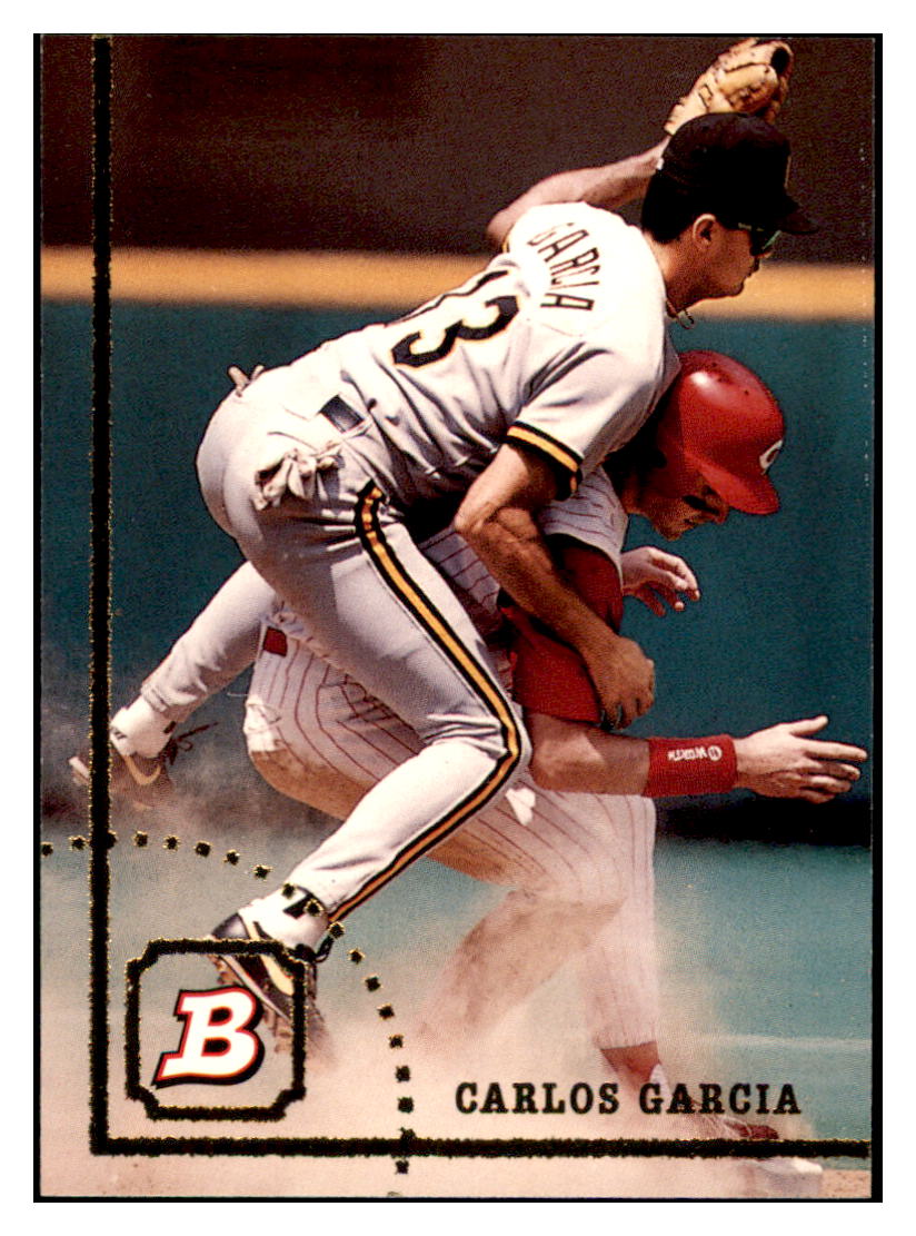 1994 Bowman Carlos
Garcia Pittsburgh Pirates Baseball
Card BOWV3 simple Xclusive Collectibles