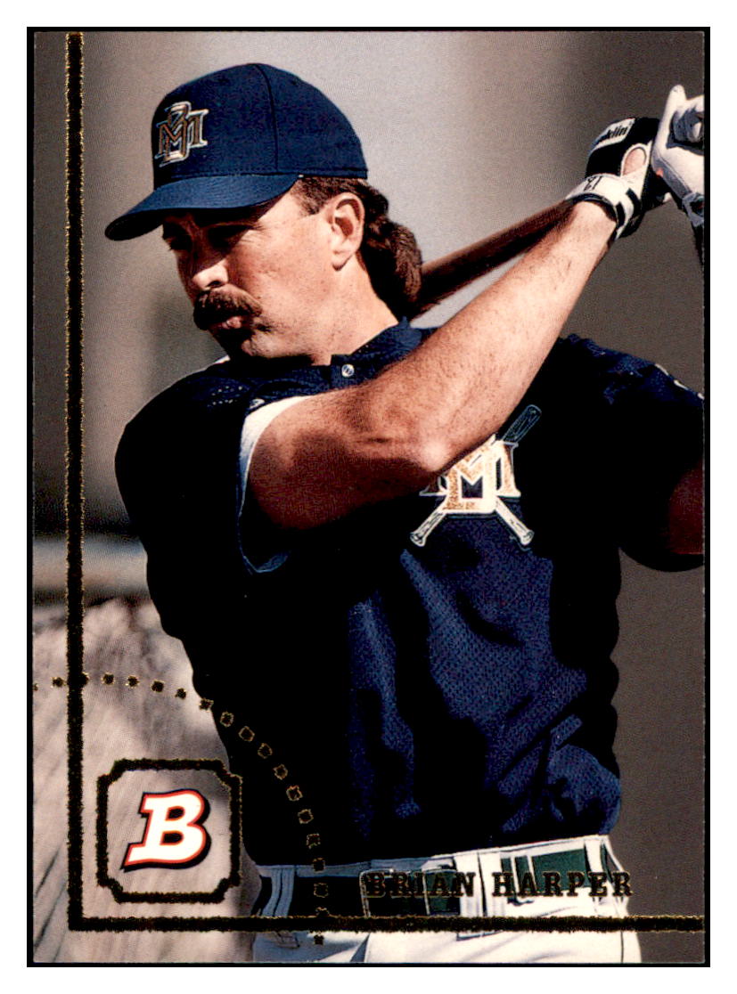 1994 Bowman Brian
Harper Milwaukee Brewers Baseball
Card BOWV3 simple Xclusive Collectibles