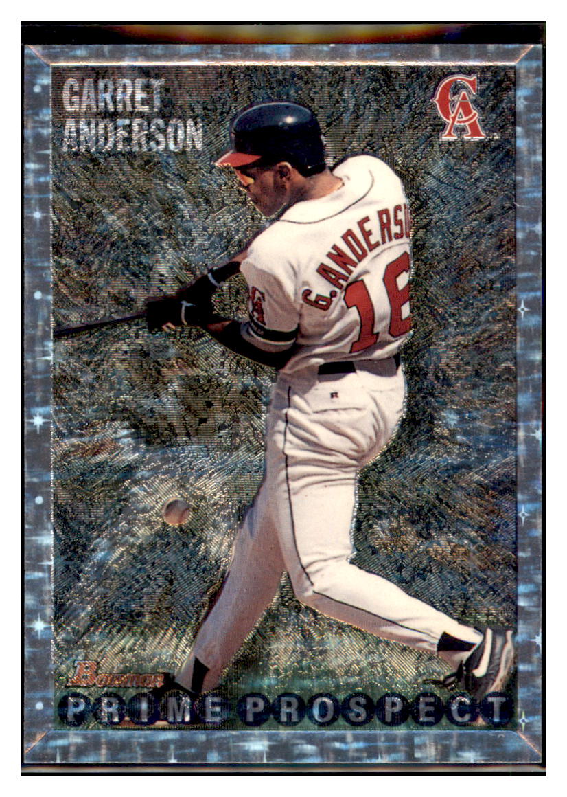 1995 Bowman Garret Anderson
  Gold Foil  California Angels Baseball
  Card BOWV3 simple Xclusive Collectibles   