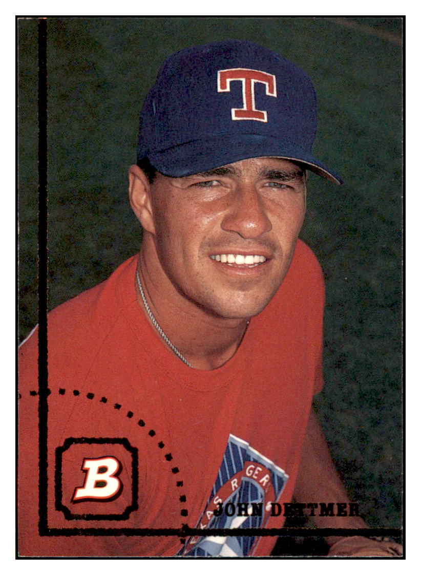 1994 Bowman John
  Dettmer   Texas Rangers Baseball Card
  BOWV3 simple Xclusive Collectibles