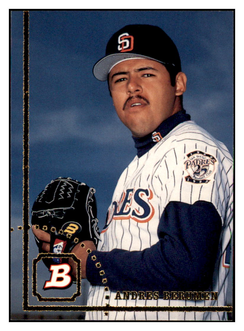 1994 Bowman Andres
Berumen San Diego Padres Baseball
Card BOWV3 simple Xclusive Collectibles