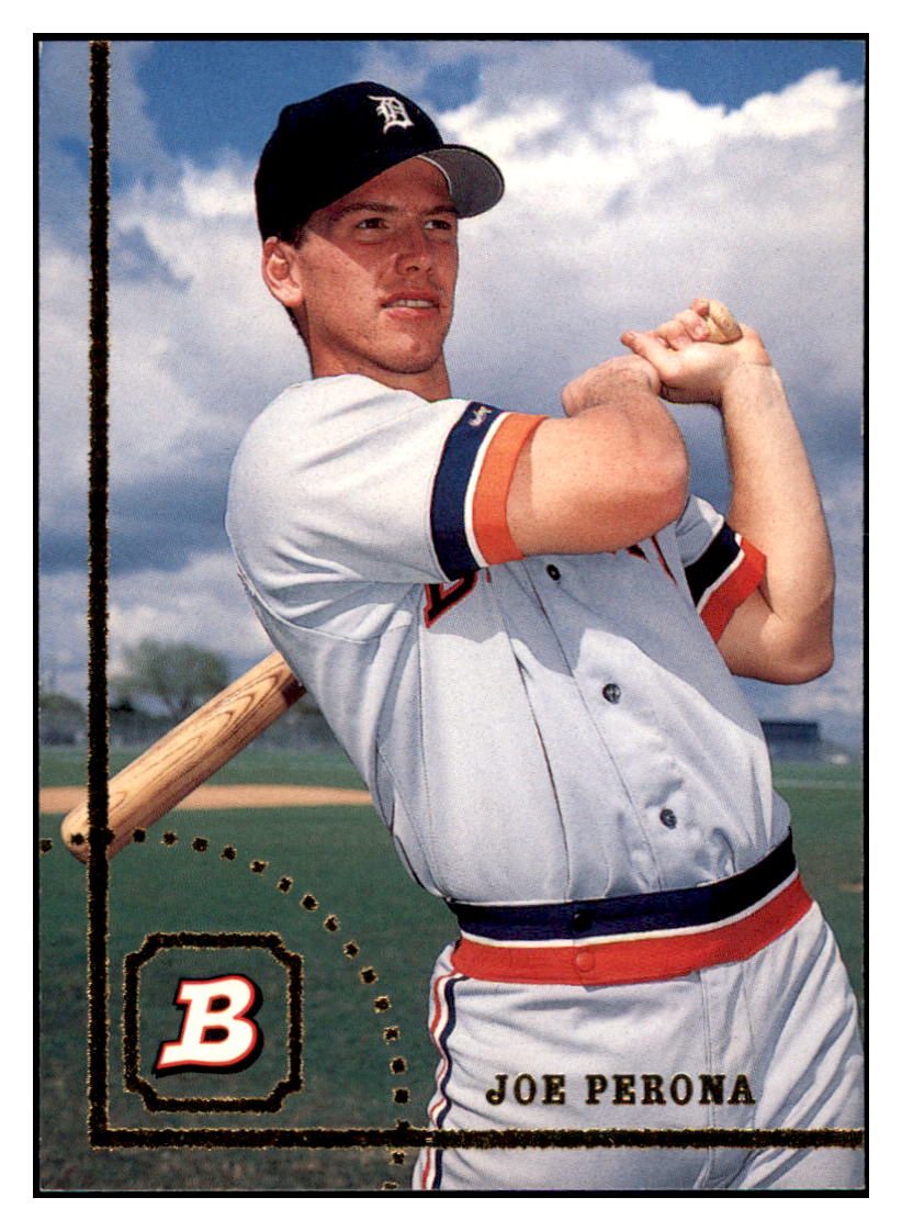 1994 Bowman Joe Perona Detroit Tigers Baseball Card BOWV3 simple Xclusive Collectibles