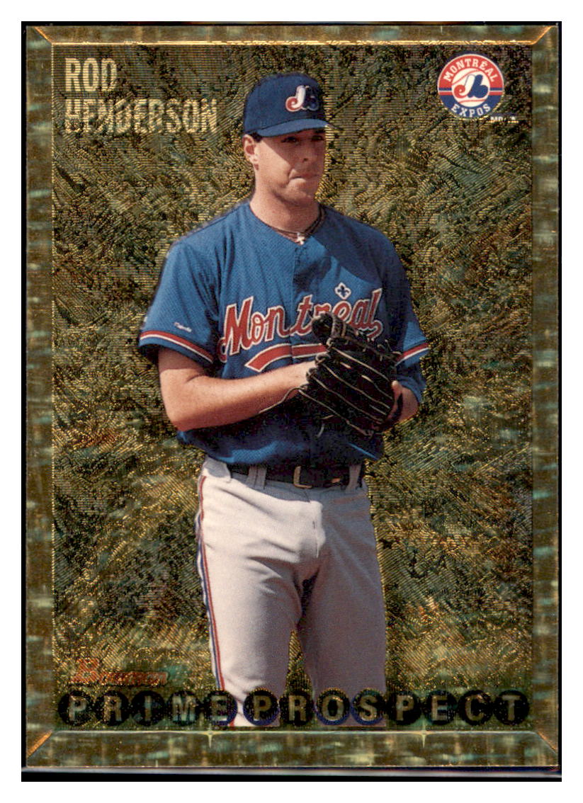 1995 Bowman Rod Henderson Gold Foil Montreal Expos Baseball Card
BOWV3 simple Xclusive Collectibles