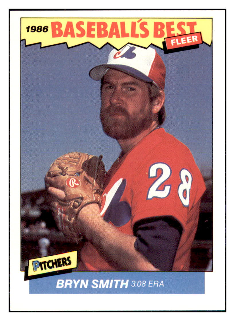 1986 Fleer Baseball's Best Sluggers vs. Pitchers Bryn Smith
Montreal Expos Baseball Card BOWV3 simple Xclusive Collectibles
