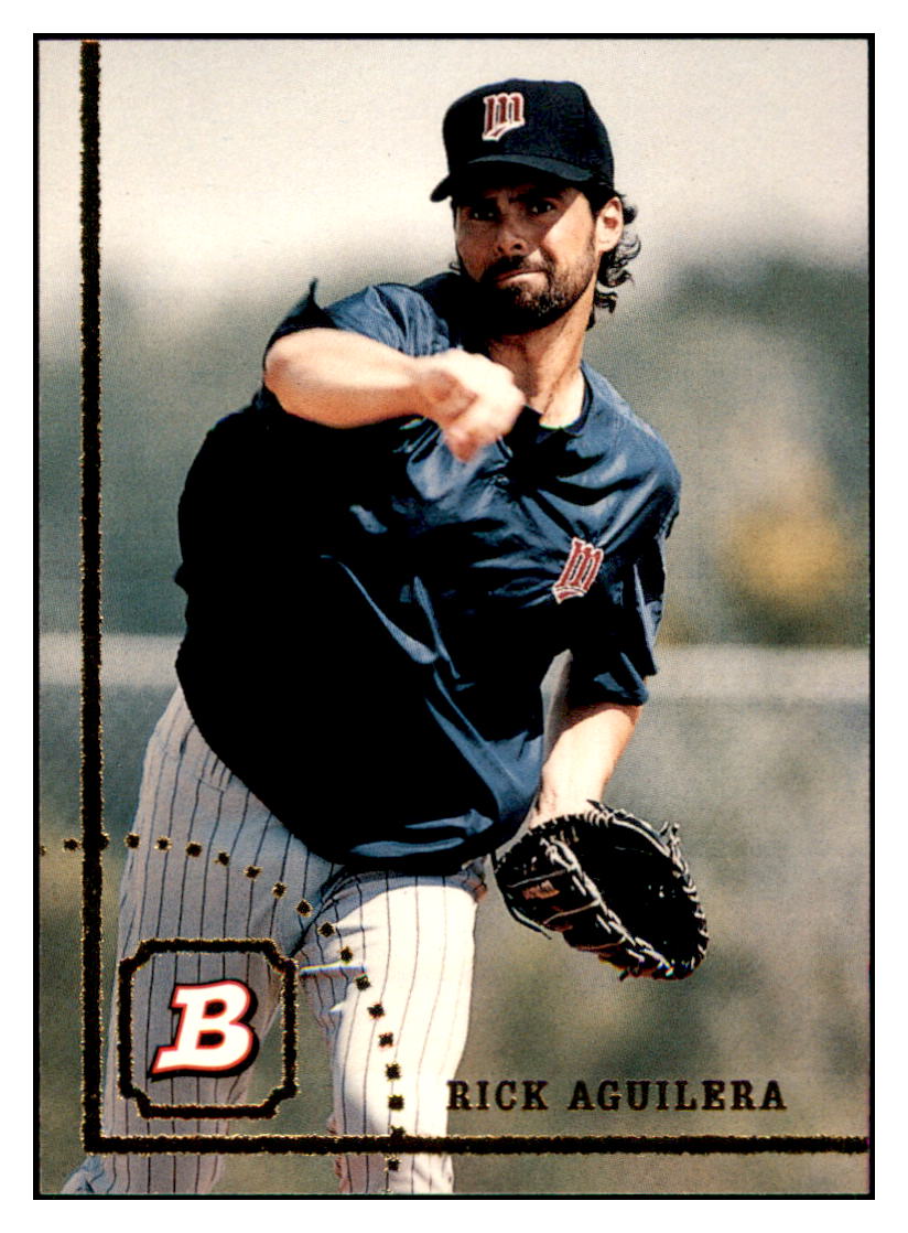1994 Bowman Rick
  Aguilera   Minnesota Twins Baseball
  Card BOWV3 simple Xclusive Collectibles