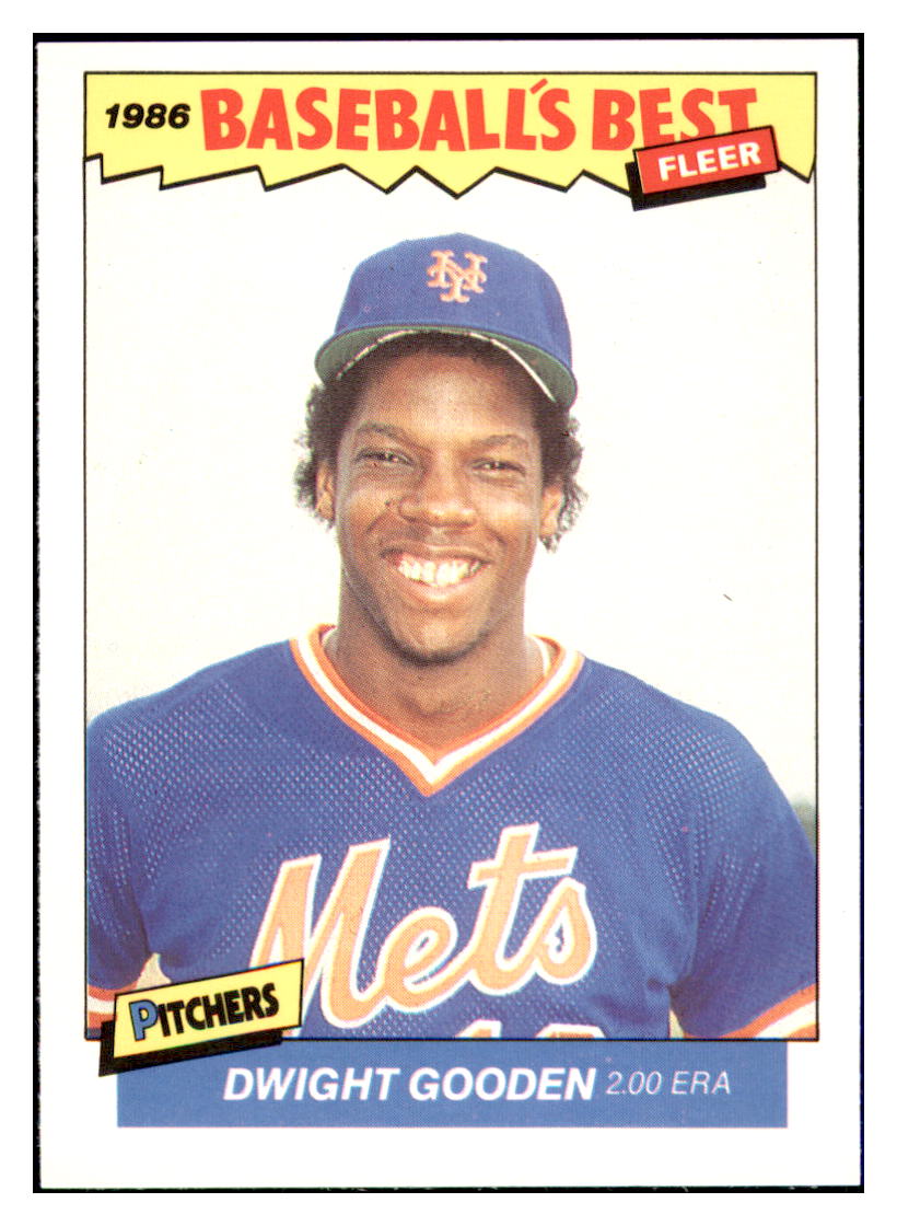 1986 Fleer Baseball's Best Sluggers vs. Pitchers Dwight Gooden New York Mets Baseball Card BOWV3 simple Xclusive Collectibles