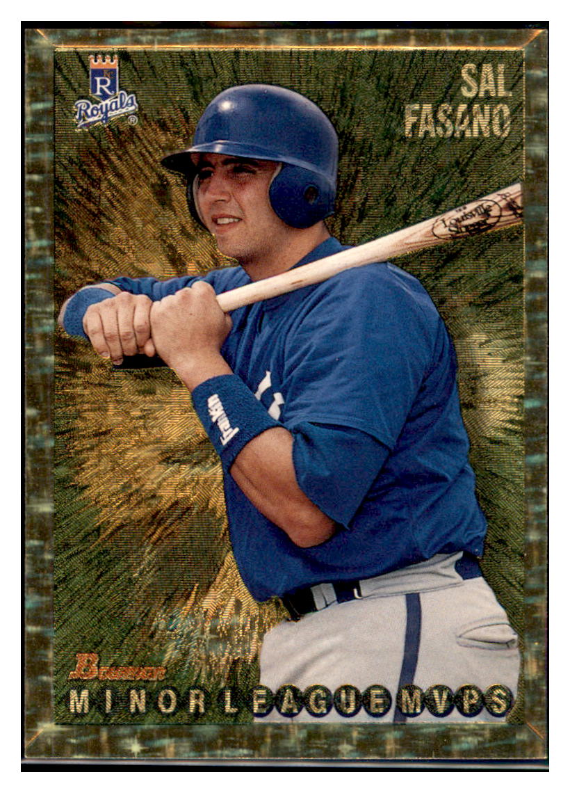 1995 Bowman Sal Fasano Gold
Foil Kansas City Royals Baseball Card
BOWV3 simple Xclusive Collectibles