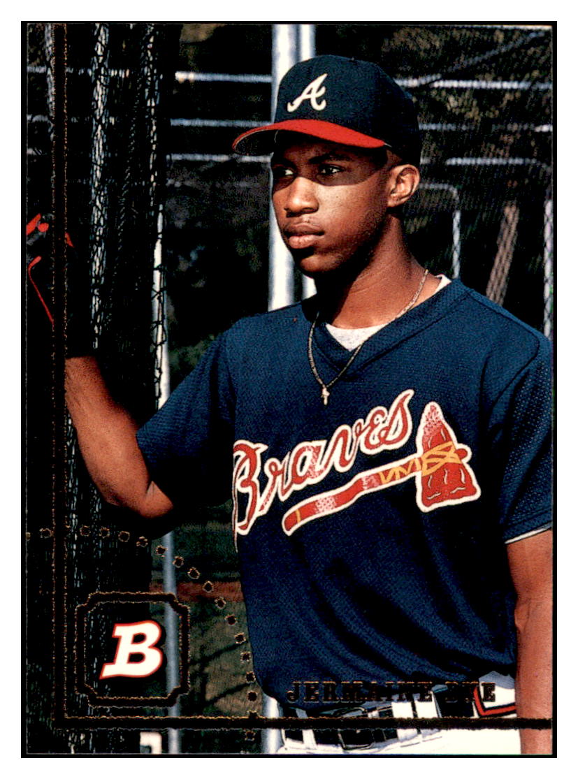1994 Bowman Jermaine
  Dye   RC Atlanta Braves Baseball Card
  BOWV3 simple Xclusive Collectibles