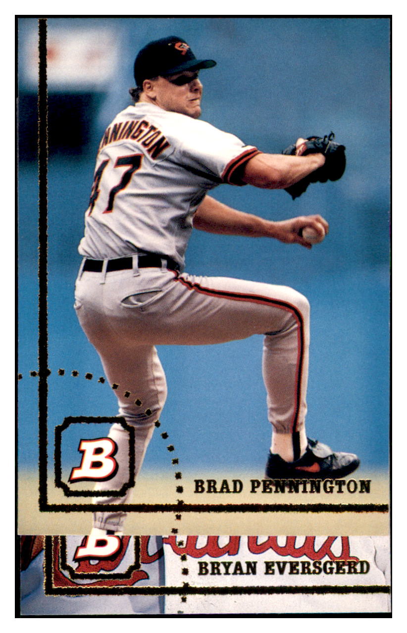 1994 Bowman Brad
Pennington Baltimore Orioles Baseball
Card BOWV3 simple Xclusive Collectibles